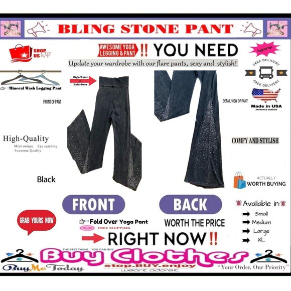 ✅BULLY Fold Over GEM STONE➕🆒 LEGGING PANT High Waist Mineral Wash 💸BUY NOW‼️🟢 - Picture 11 of 16